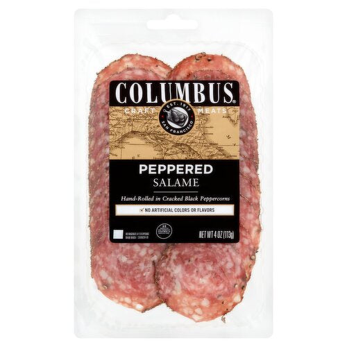 Columbus Peppered Salami Sliced 4oz