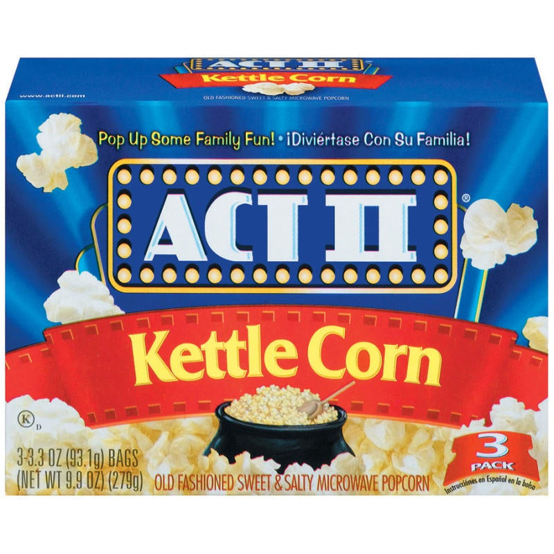 Act II Kettle Korn Popcorn 3 pk