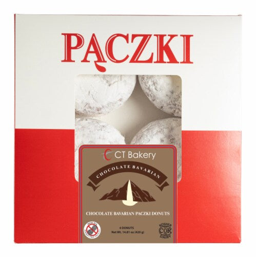 CT Bakery Chocolate Bavarian Paczki Donuts 4ct