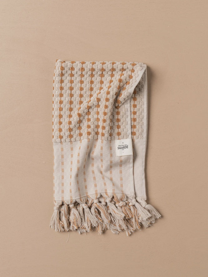 Saarde Chickpea Hand Towel Stone/Terracotta