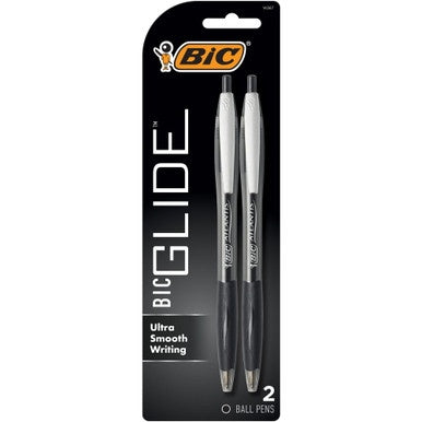 Bic Big Glide Black Ultra Smooth Pen 2ct