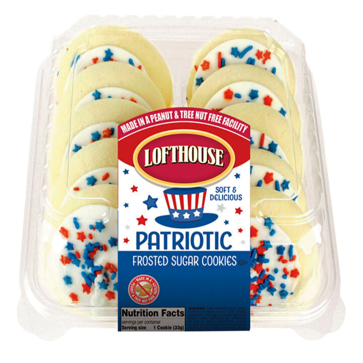Lofthouse White Frosted Patriotic Cookie 13.5oz