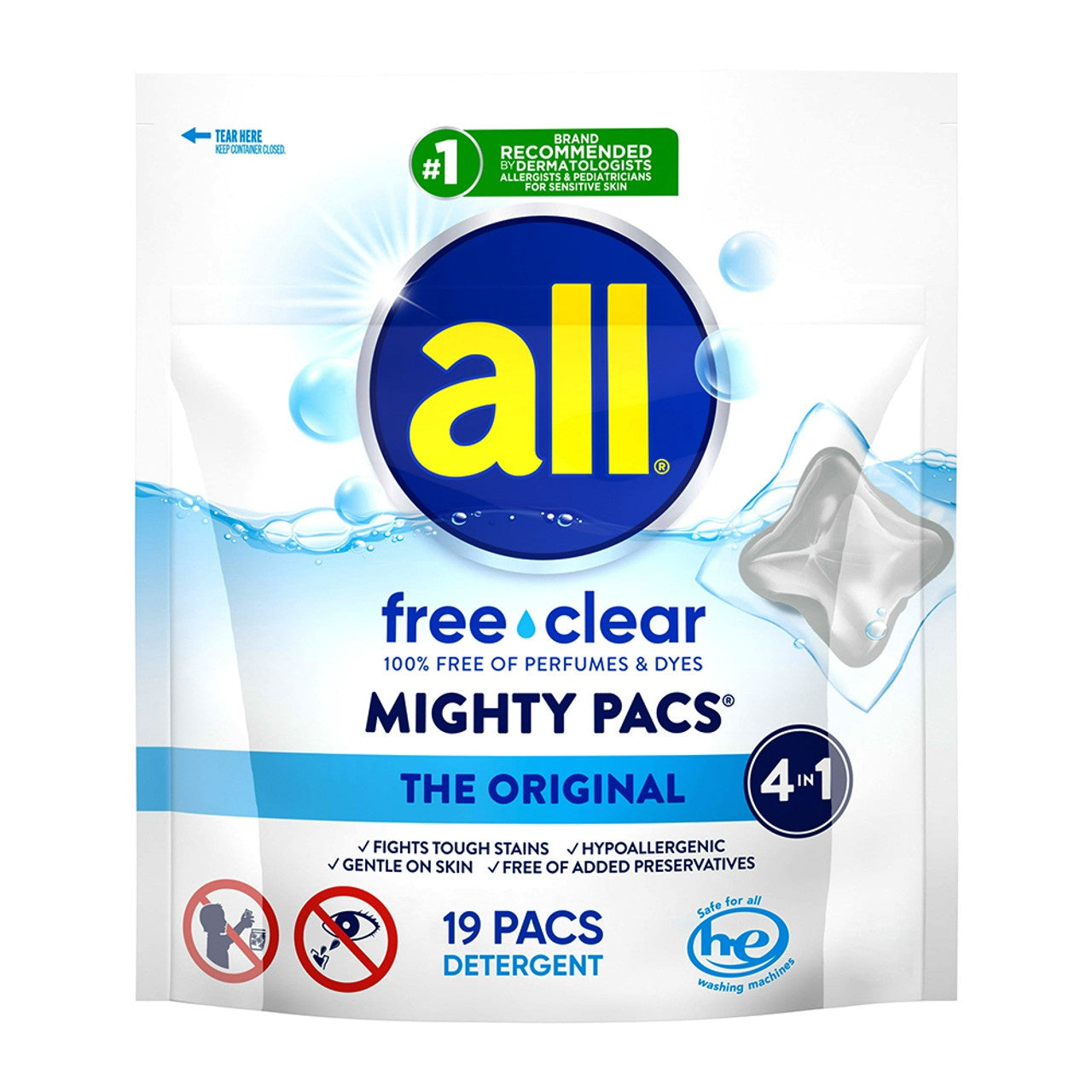 ALL Free & Clear Detergent 19 pacs