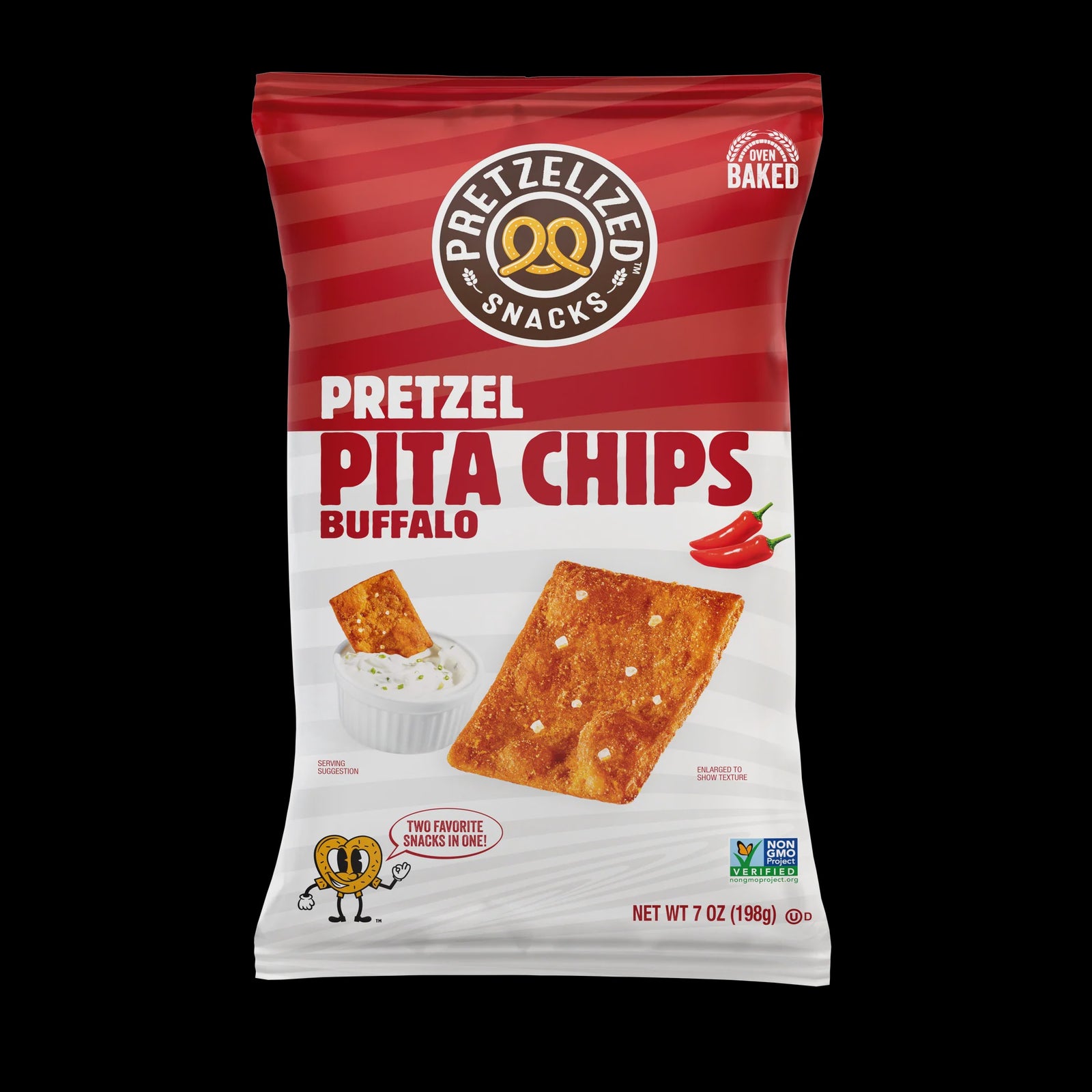 Pretzelized Pita Chips Buffalo 7 oz.