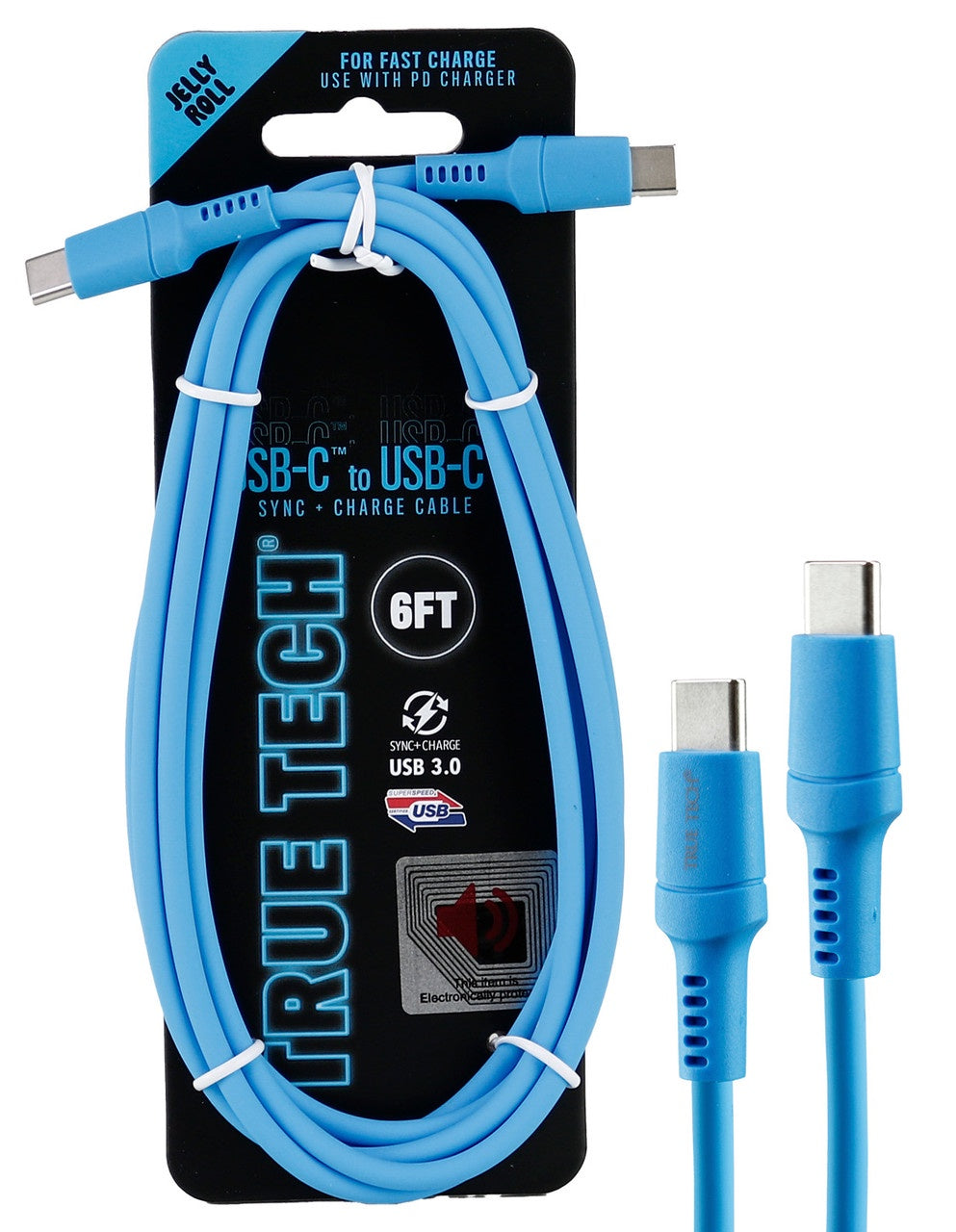 True Tech USB-C to USB-C Sync & Charge 6ft