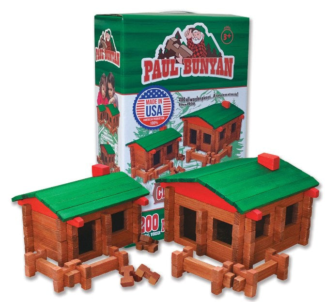 Roy Toy 200 Piece Paul Bunyan Log Building Set