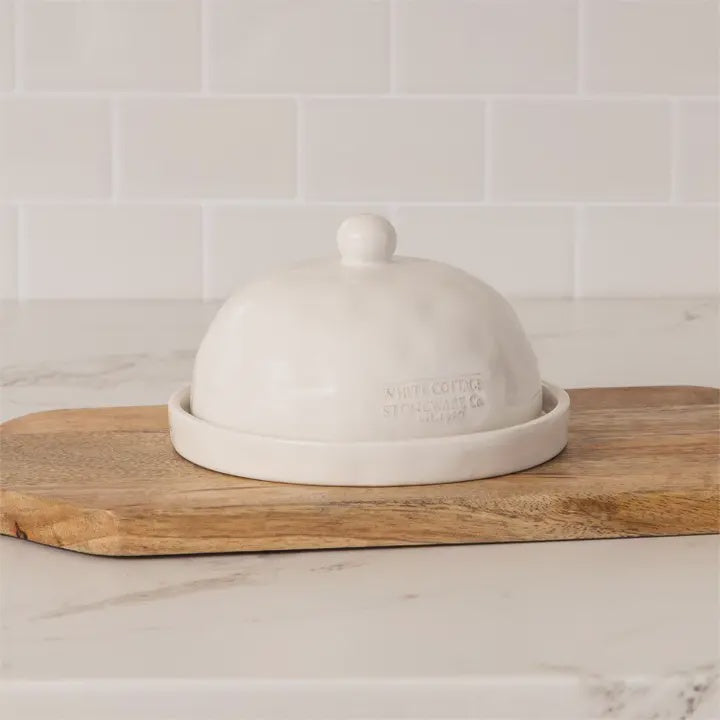 White Cottage Butter Dish