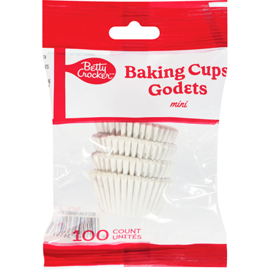 Betty Crocker White Mini Cupcake Liners 100ct