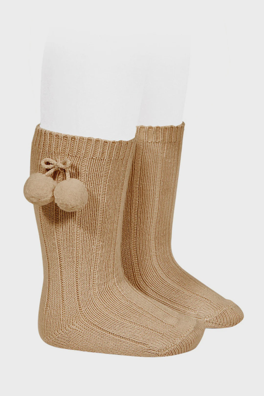 Condor Socks Fur Pompom Tan