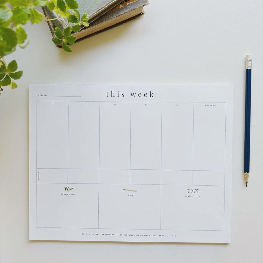 Undated Weekly Planner Notepad