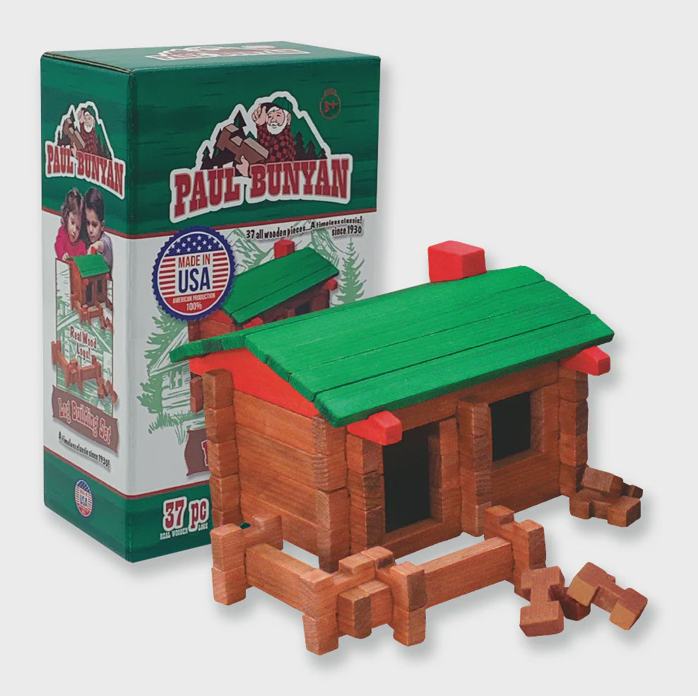 Roy Toy 37 Piece Paul Bunyan Log Building Set