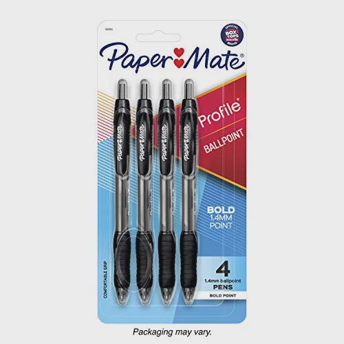 PaperMate Ballpoint Pens Black 4 Pack