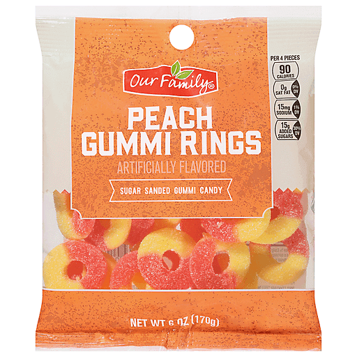 Our Family Gummi Peach Rings 6oz