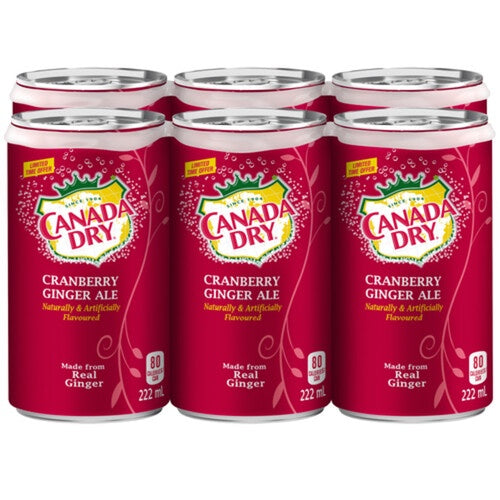 Ginger Ale Cranberry Mini cans 10pk