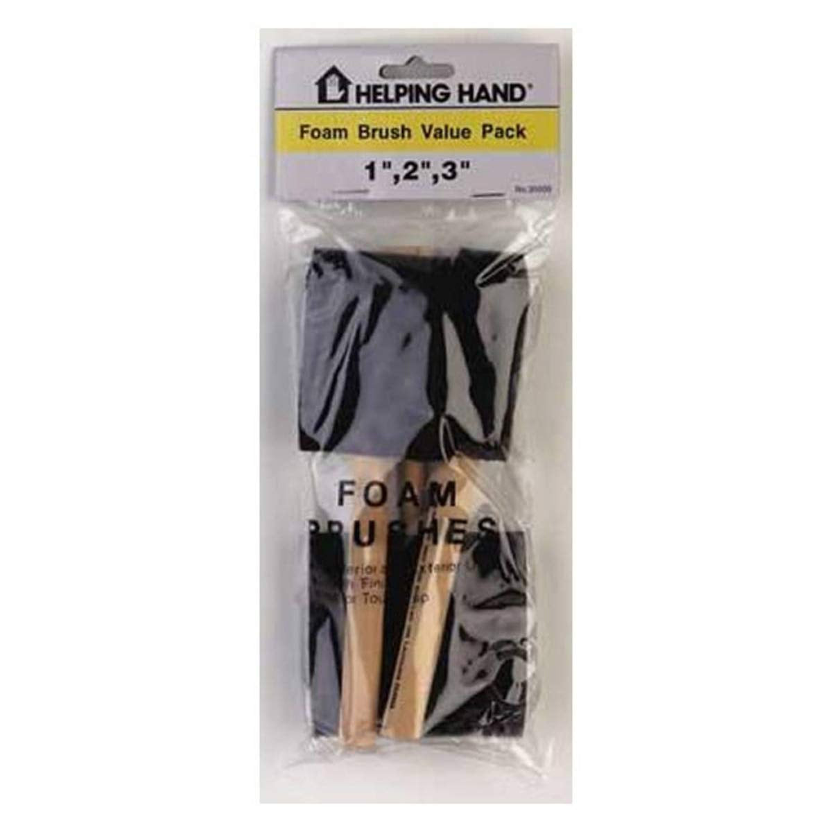 Helping Hand Assorted Foam Paint Brushes 3pk