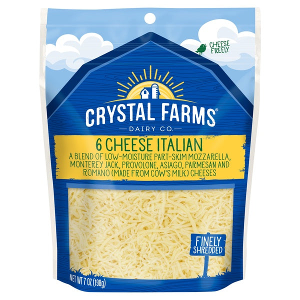 Crystal Farms Finely Shredded Italian Cheese 7 oz.