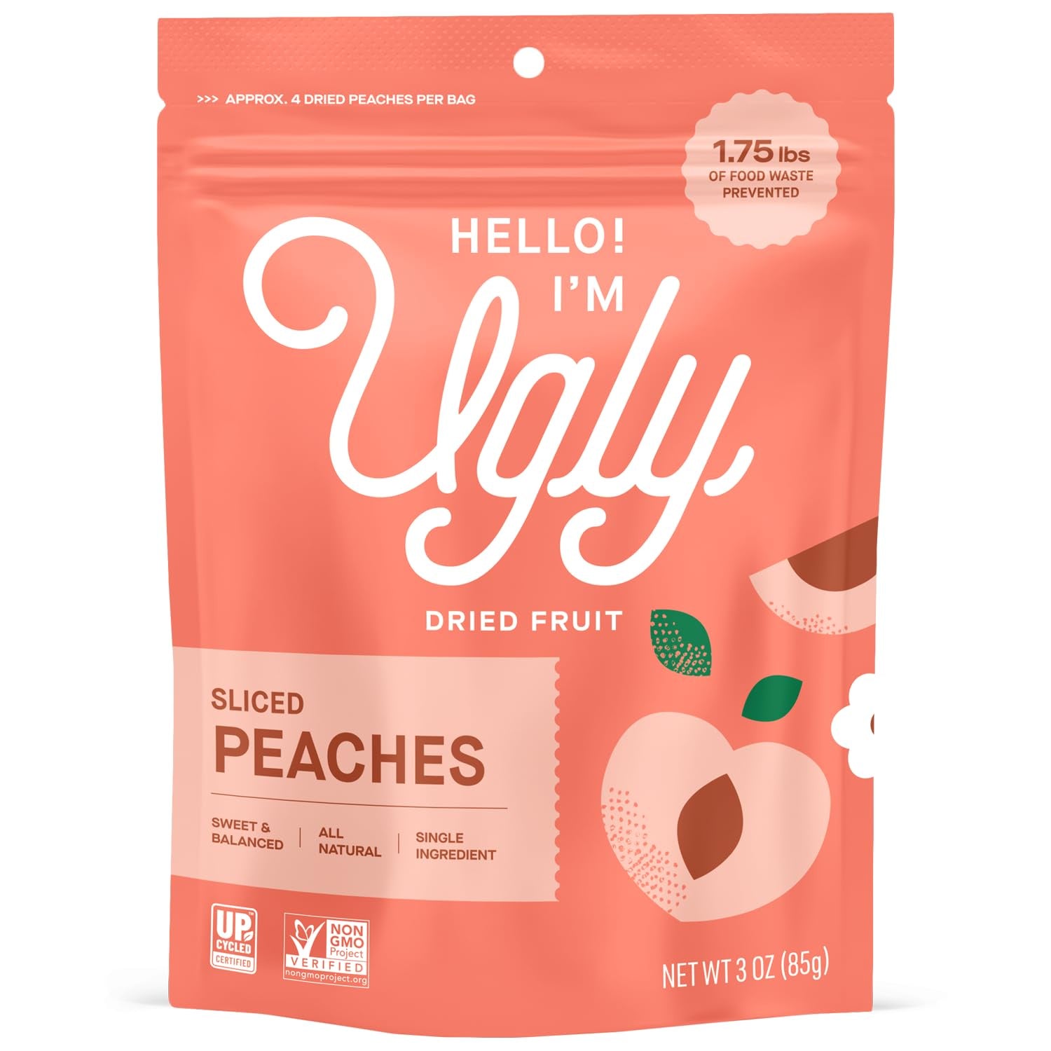 Ugly Dried Peaches 3oz