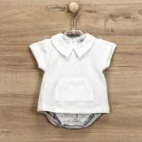 Babidu Button Pocket Bloomer Set Gray 6 mth