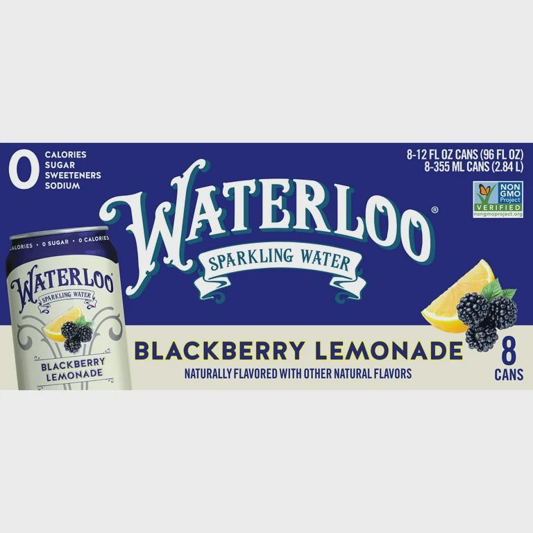 Waterloo Blackberry Lemonade Sparkling Water 8pk