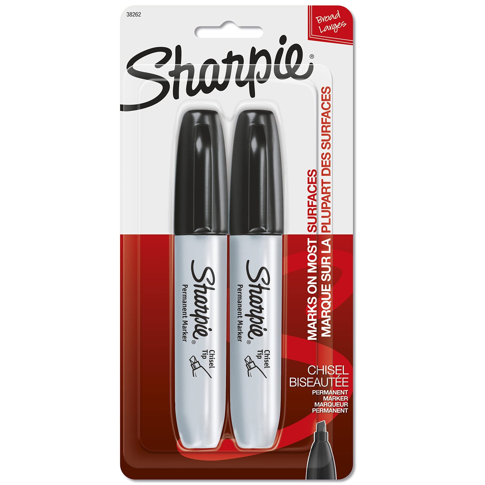 Sharpie Chisel Tip Permanent Marker 2ct Black