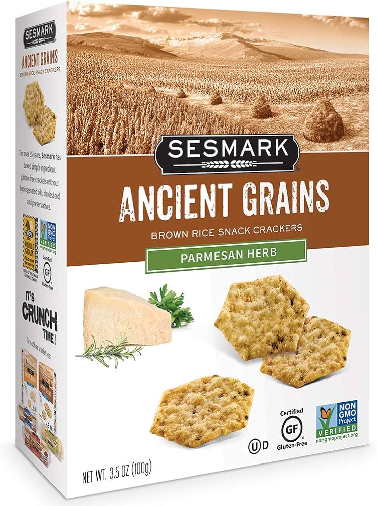 Sesmark Ancient Grains Parmesean Herb Rice Crackers 3.5oz