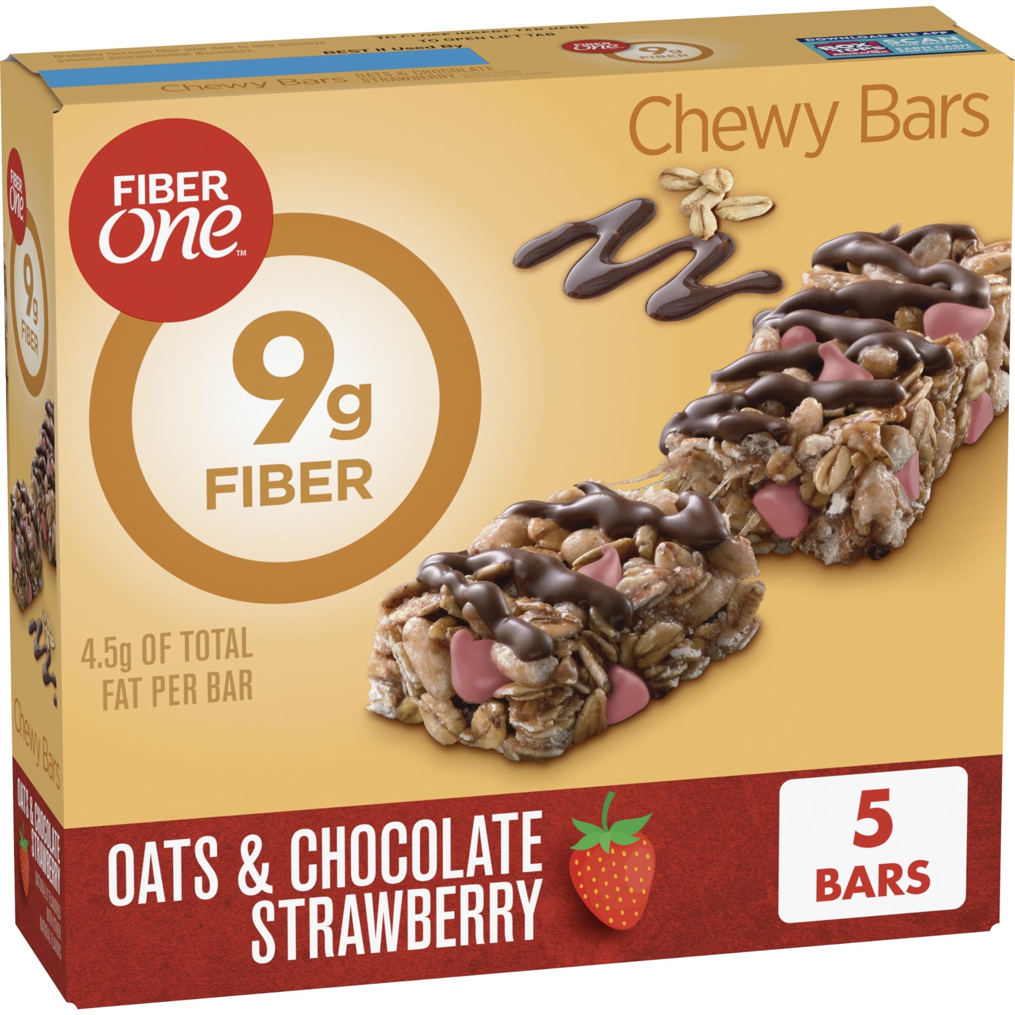 Fiber One Strawberry Chocolate Chewy Bars 5 ct