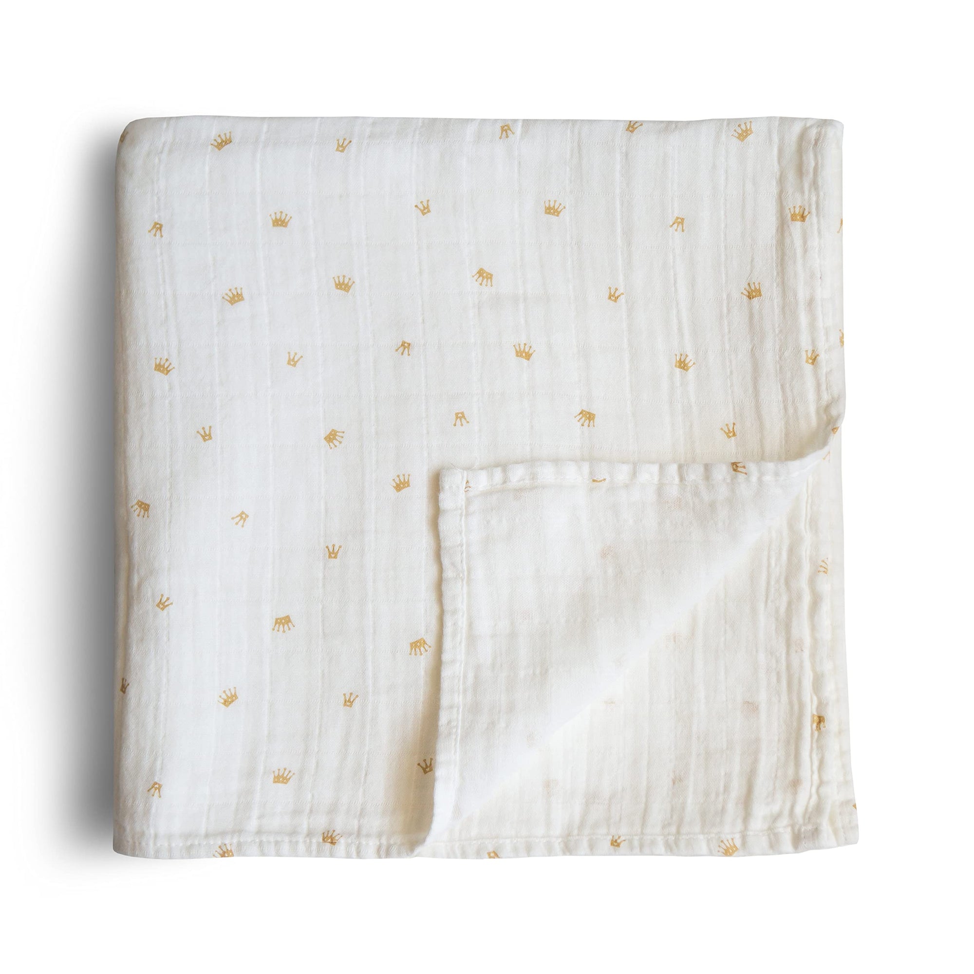 Mushie Muslin Swaddle Blanket Crowns