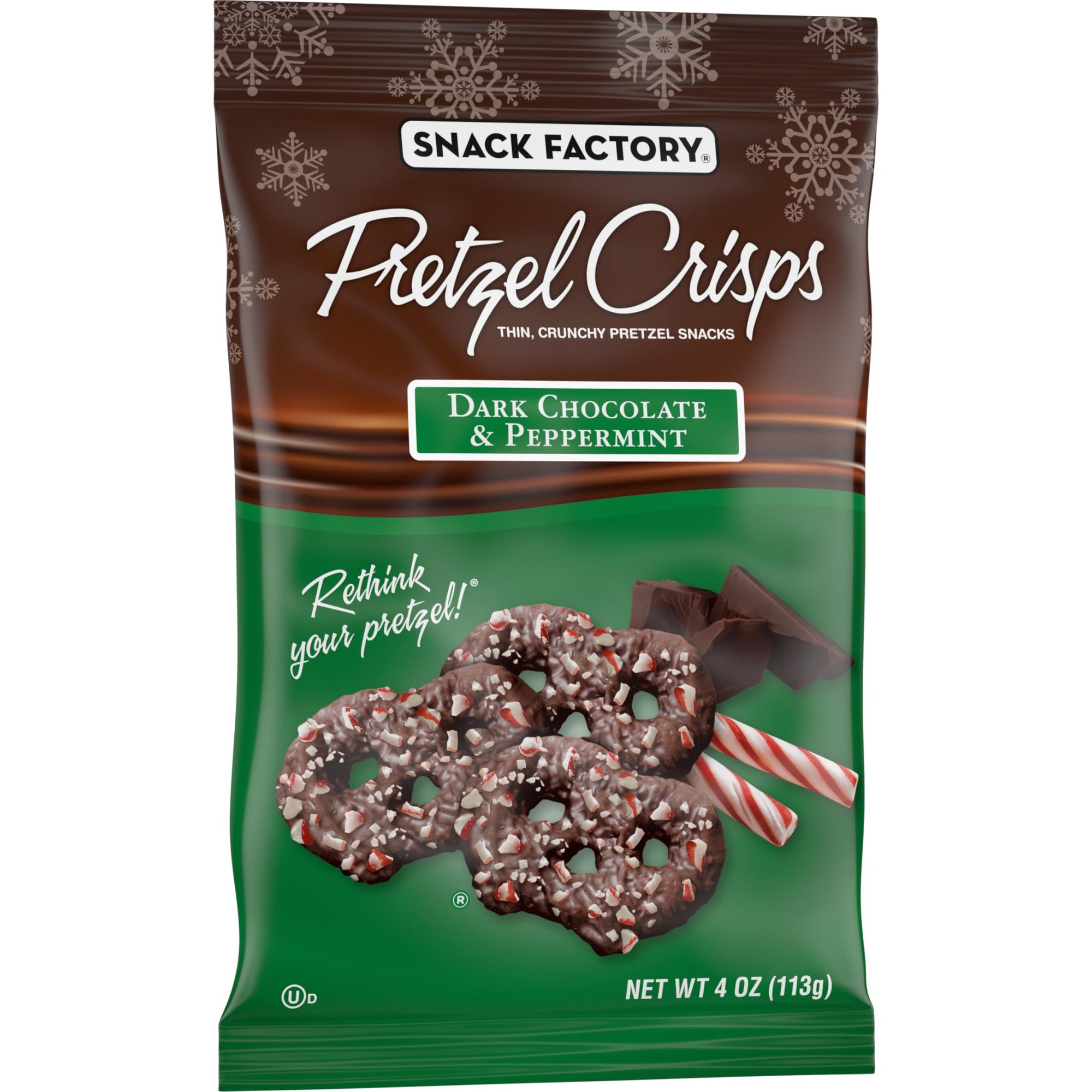 Snack Factory Petzel Crisps Dark Chocolate & Peppermint 4 oz.