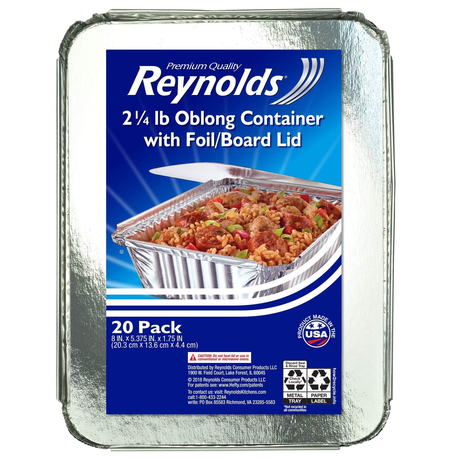 Reynolds Take Home Foil Pan w/Lid 8x5 20pk