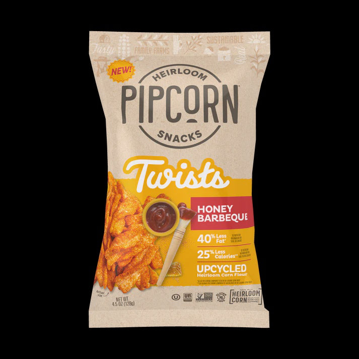 Pipcorn Snacks Honey BBQ Twists 4.5oz.