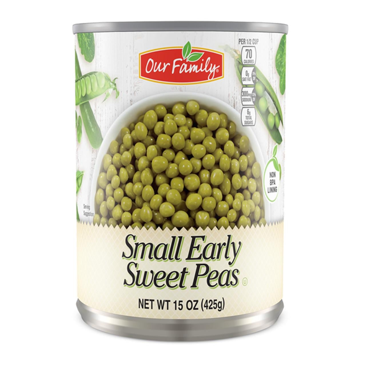 Our Family Small Early Peas 15oz