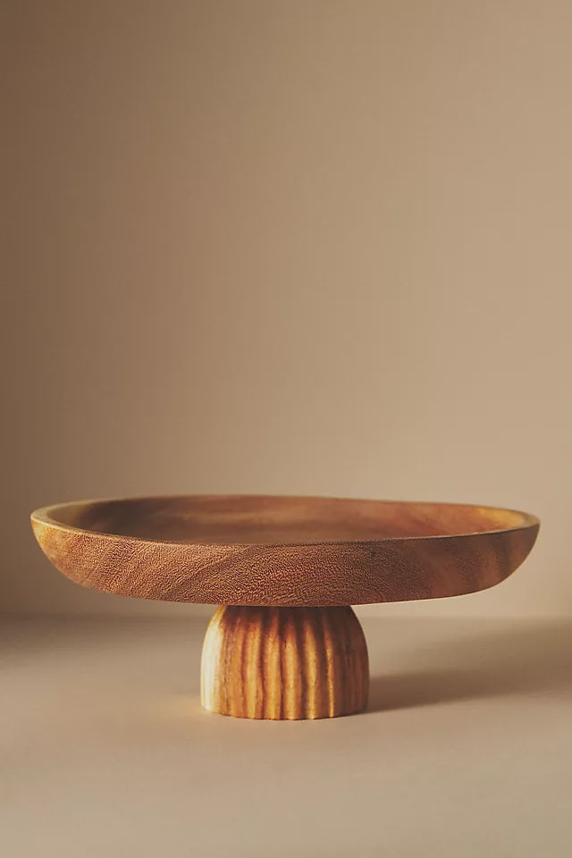 Anthro Semba Footed Wooden Cake Stand