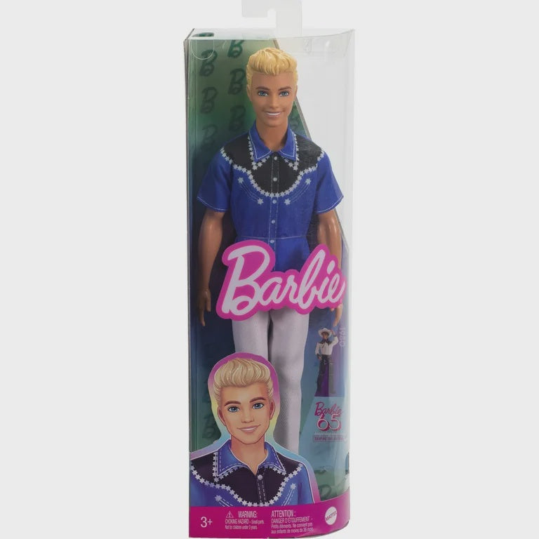 Ken Doll Blonde Hair Western Look 65th Anniversary