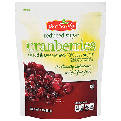 Our Family Reduced Sugar Cranberries 5oz