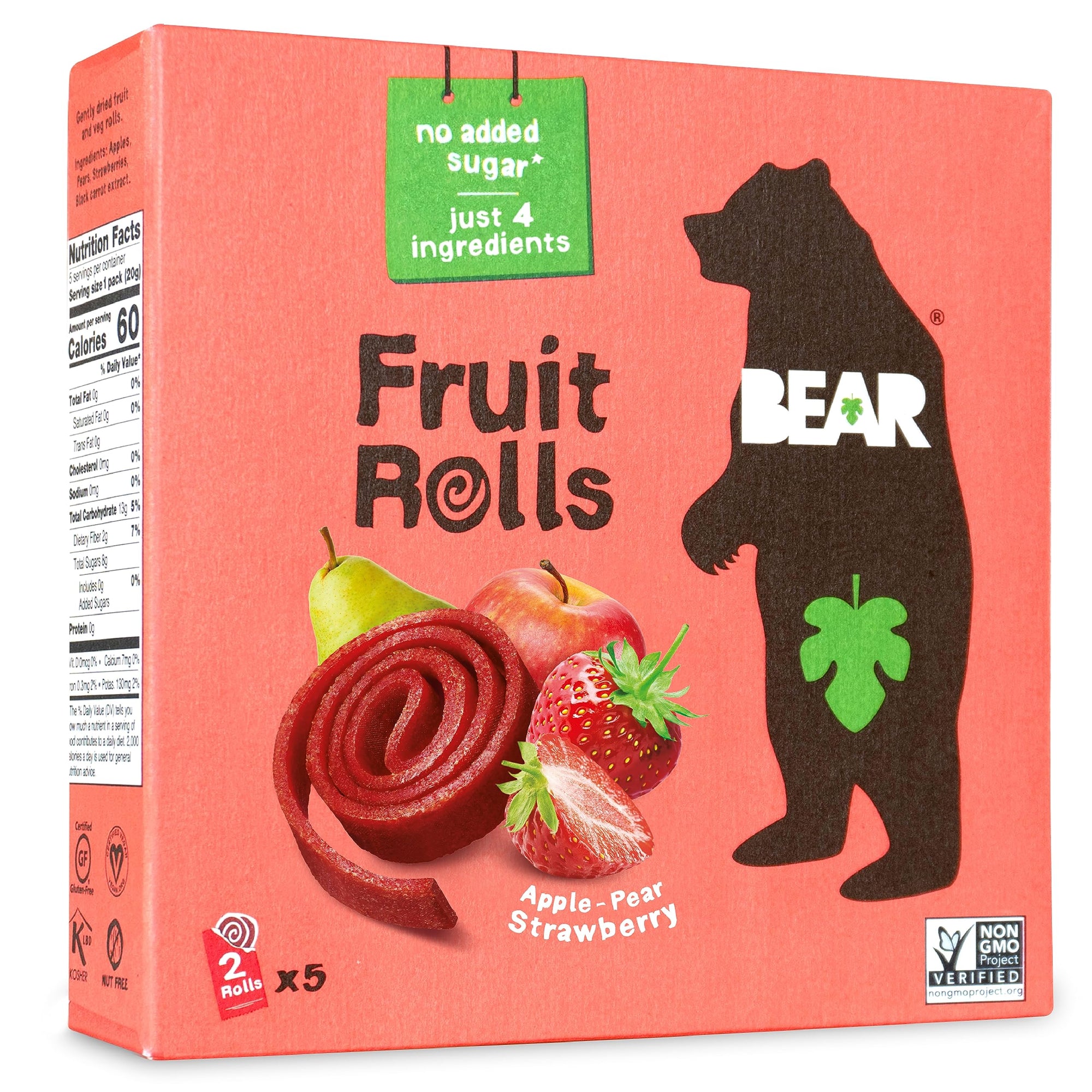 Bear Fruit Rolls Strawberry 5pk