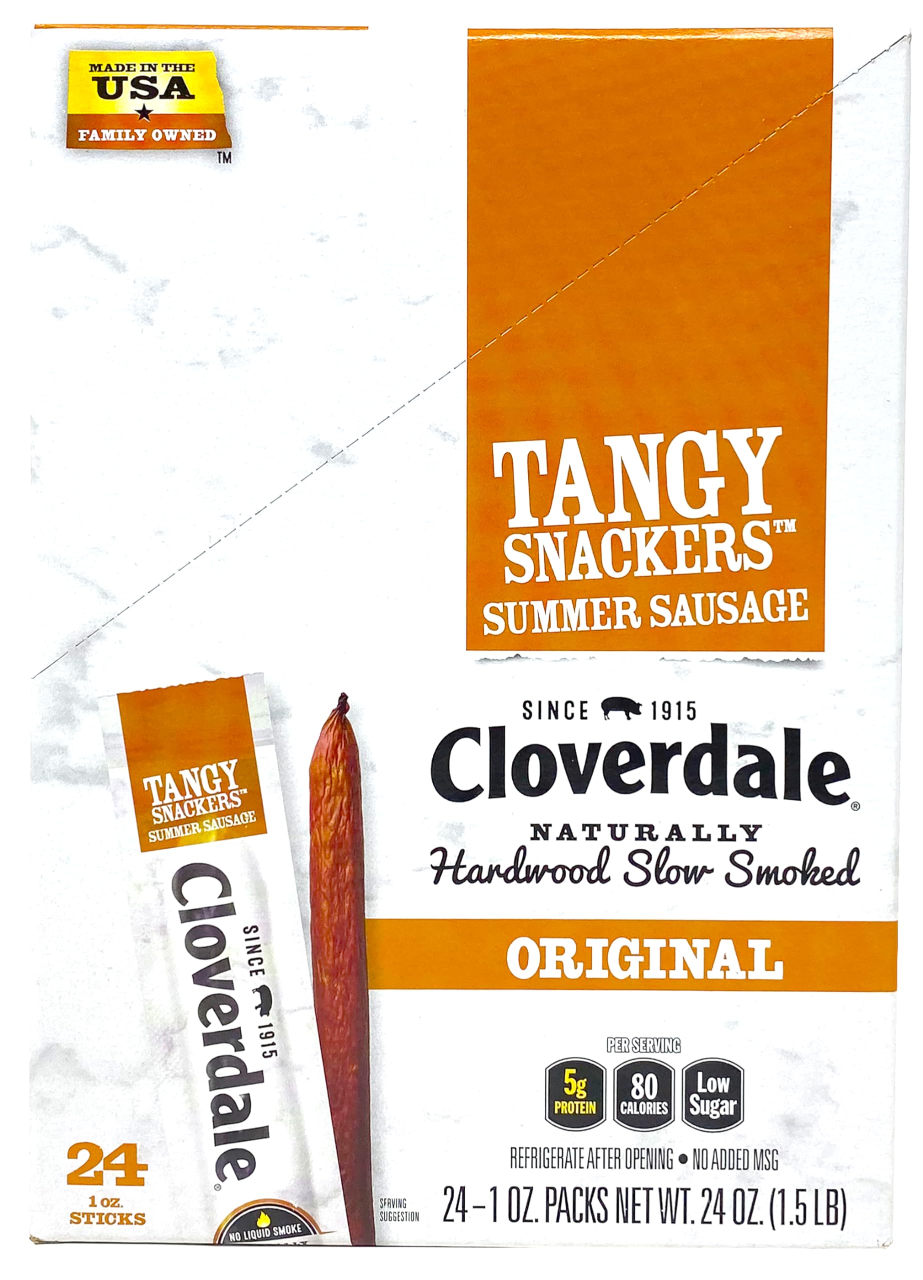 Cloverdale Beef Tangy Snackers Singles 24pk