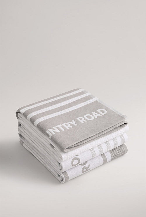 Country Road Aeri Tea Towel Mid Grey 3pk