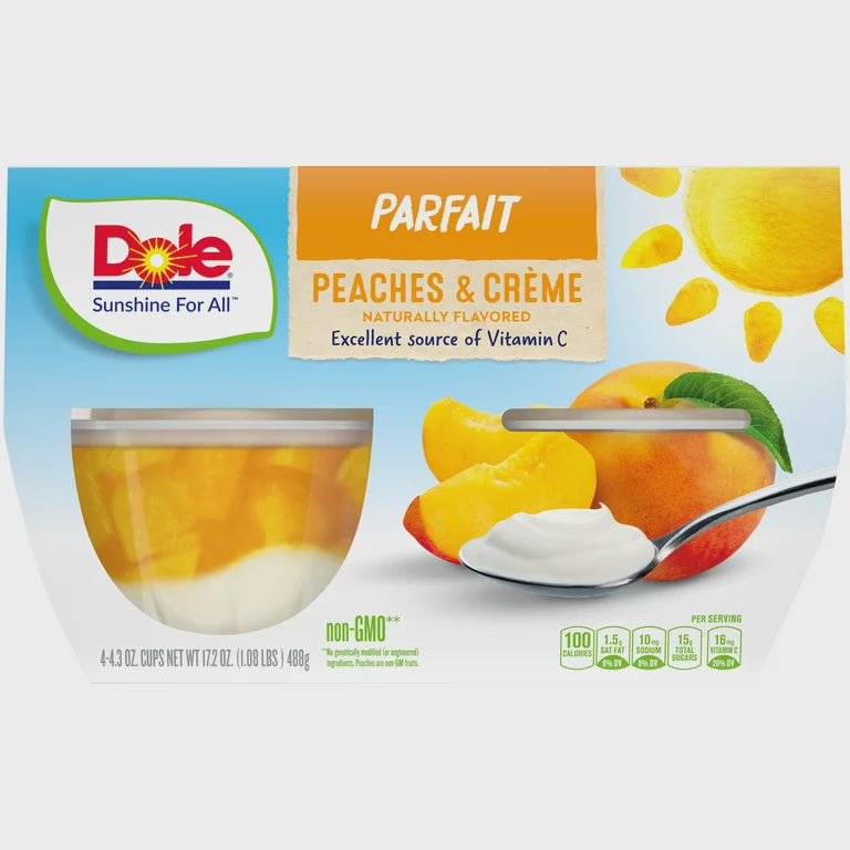 Dole Peaches & Creme Parfait 4pk