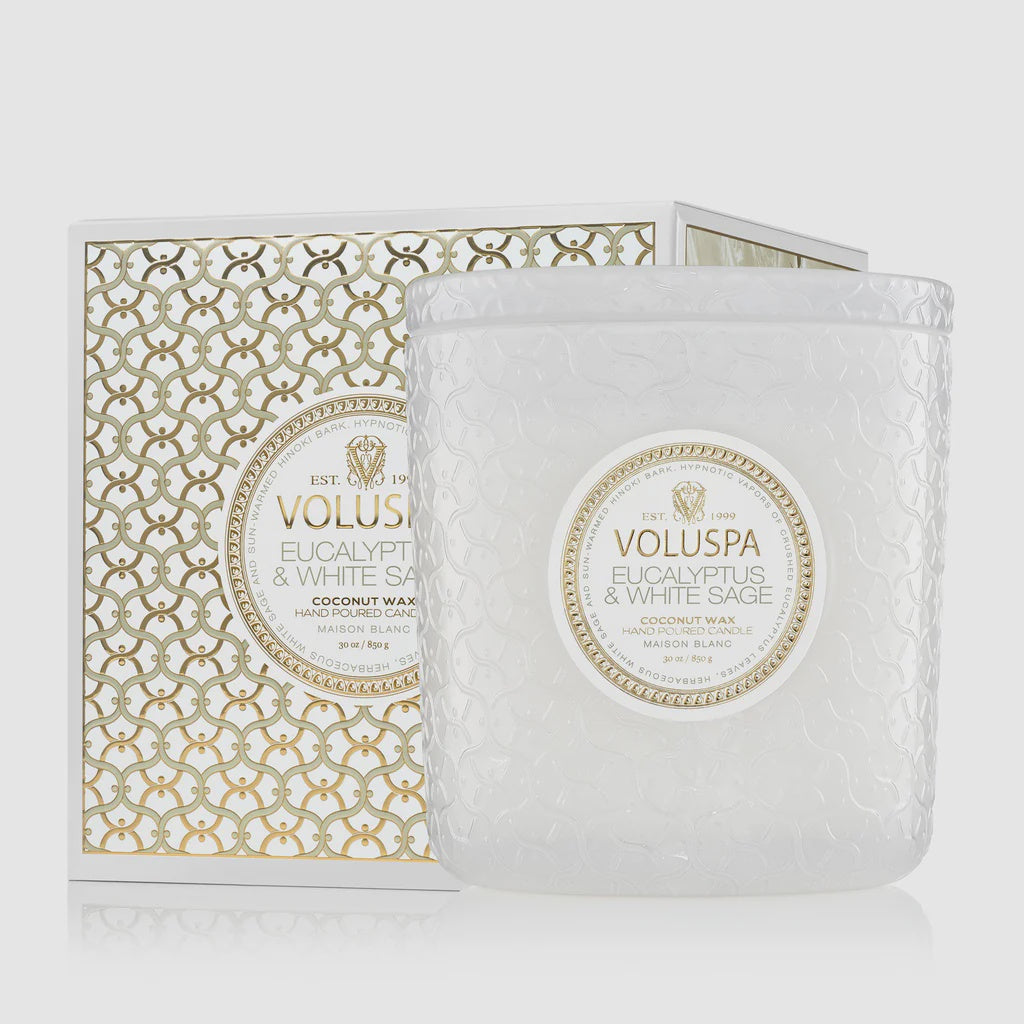 Voluspa Luxe Candle Eucalyptus & White Sage 30oz