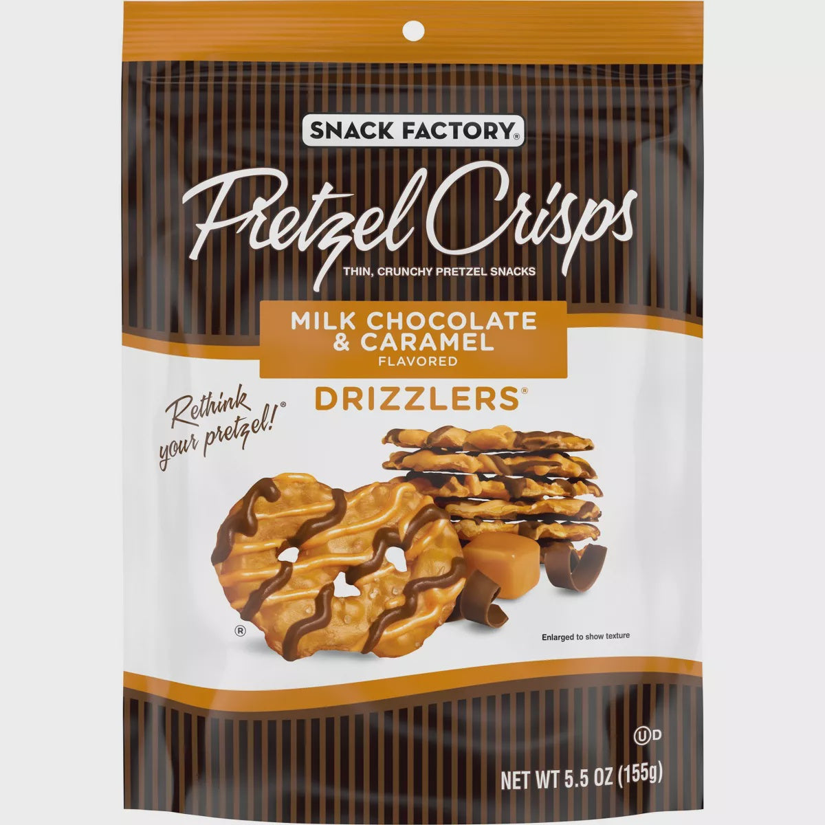Snack Factory Pretzel Crisps Milk Chocolate Drizzlers 5.5 oz