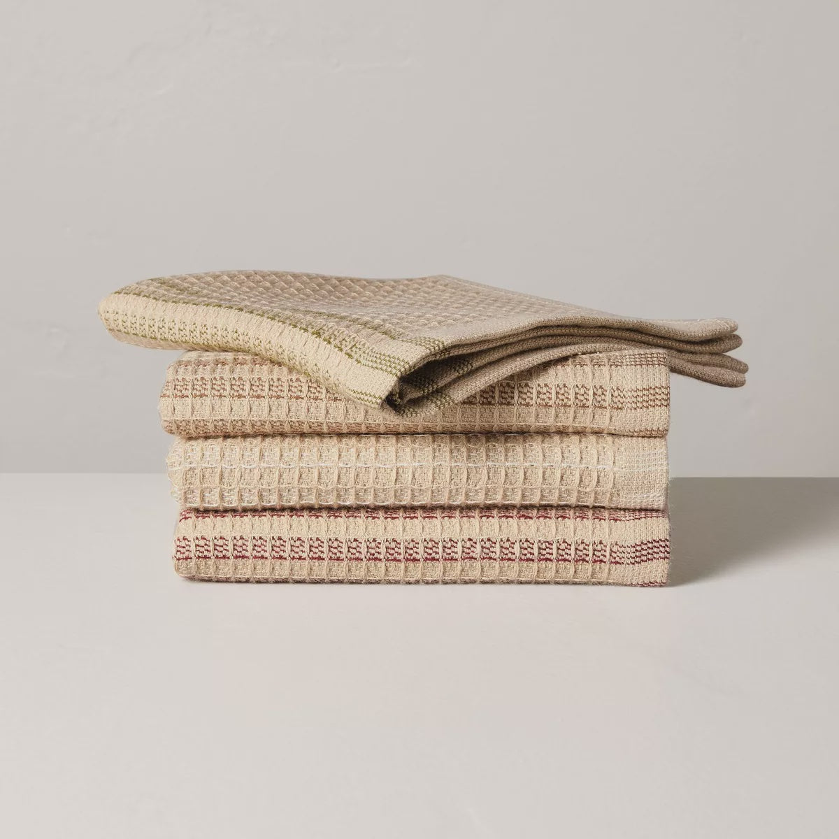 H&H Dishcloths Cream with Stripes