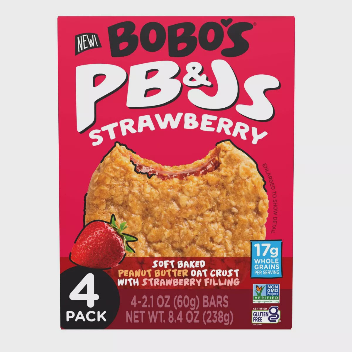 Bobo's PB&Js Strawberry Bars 4ct