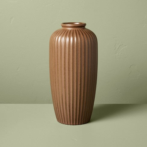 H&H Tall Ceramic Vase Brown