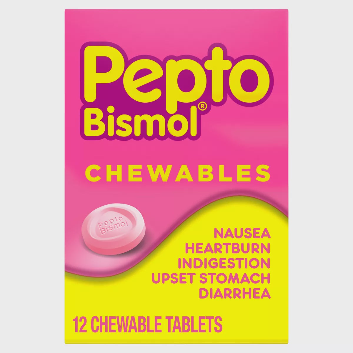 Pepto Bismol Chewables 5 Symptom Relief 12ct