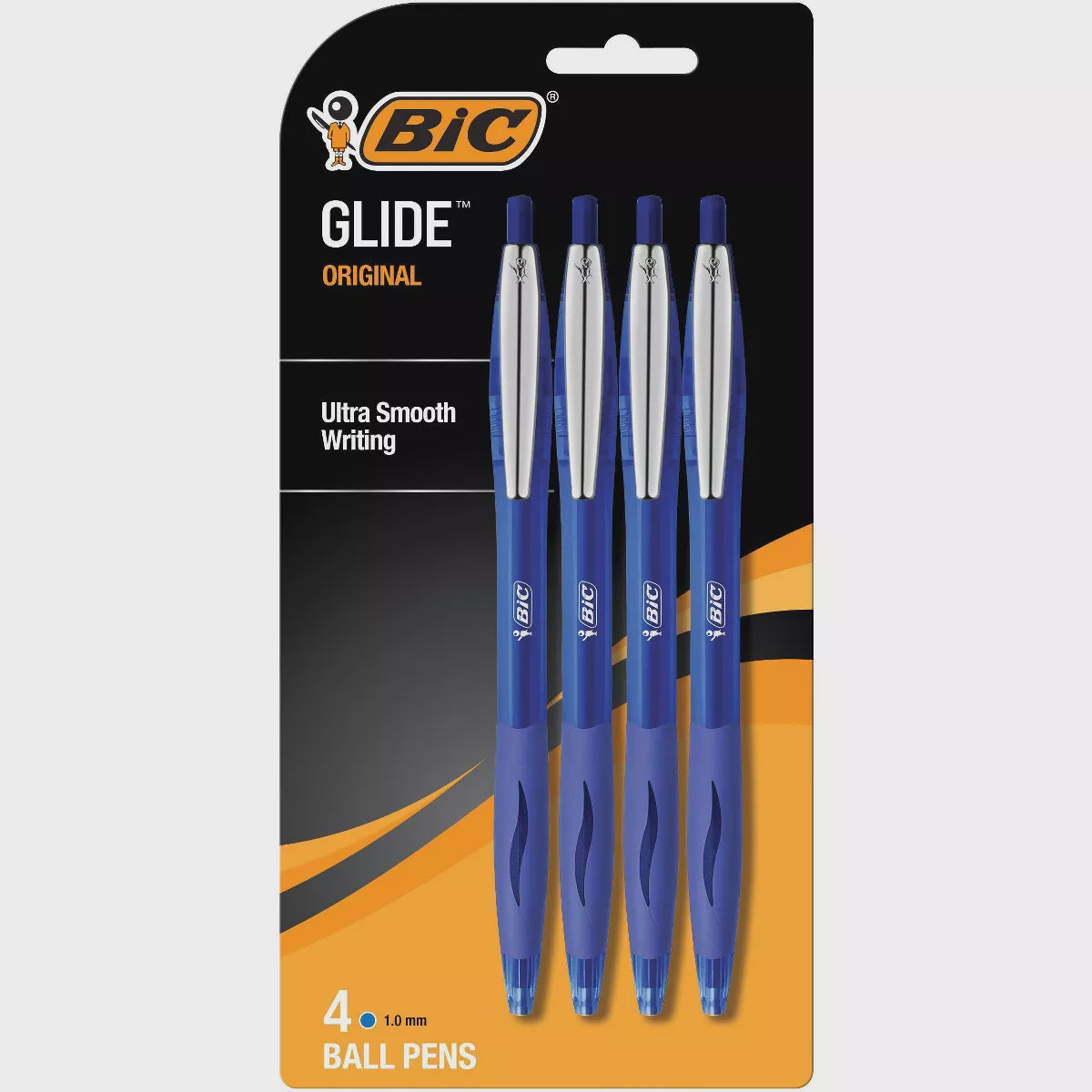 Bic Blue Glide Ball Point Pens 4pk