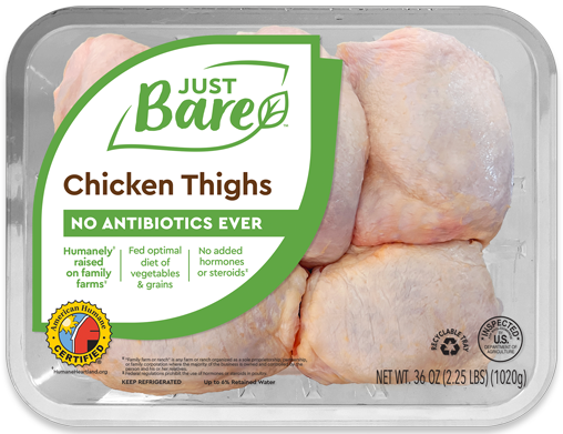 Just Bare Chicken Thighs Family Pack 2.25lbs