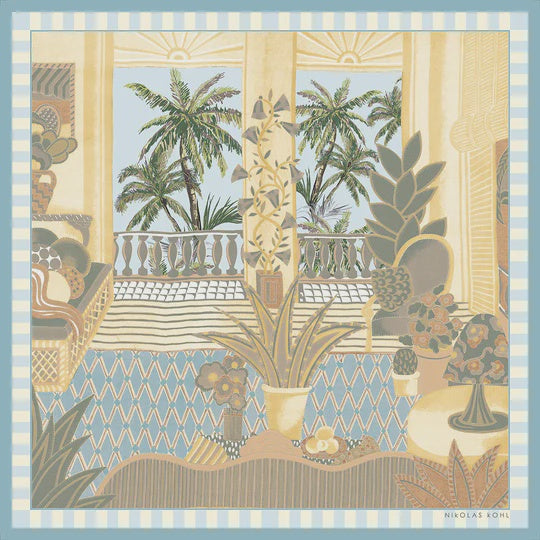 Nikolas Kohl Vacanza Sky Blue Scarf 90cm