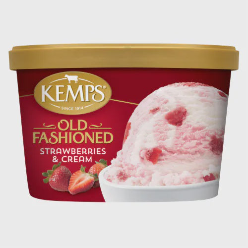 Kemps Old Fashioned Strawberries & Cream Ice Cream 48oz