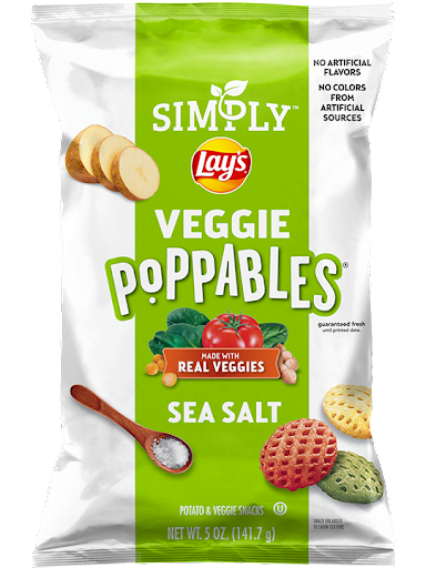 Lays Simply Veggie Poppables Sea Salt 5 oz.
