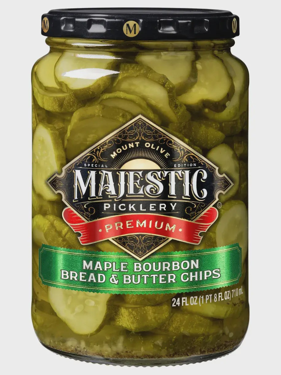 Mt Olive Majestic Maple Bourbon Bread & Butter Pickle Chips 24oz